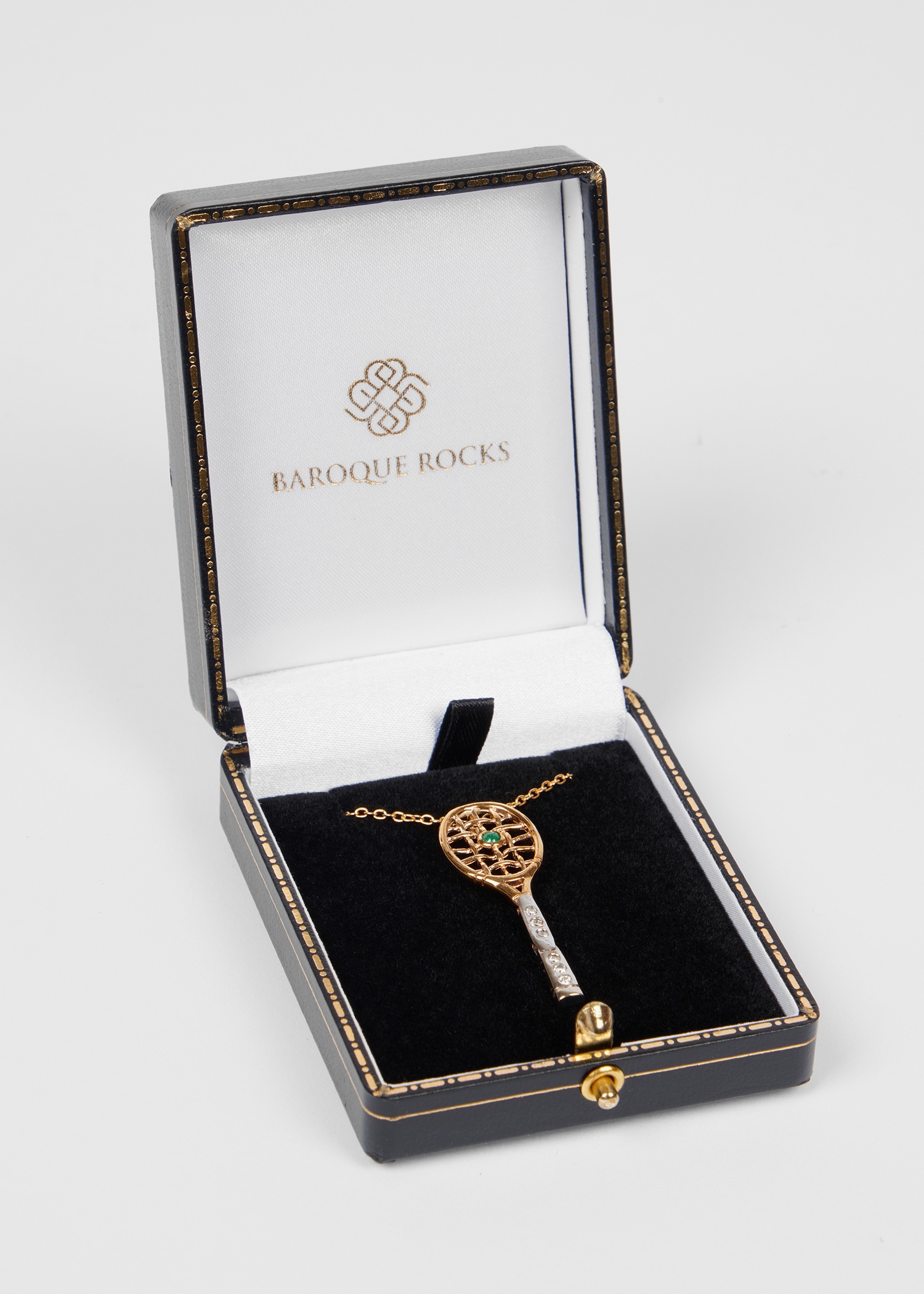 Diamond & Emerald Tennis Necklace by Baroque Rocks - 4