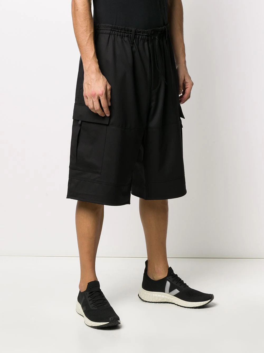 wide leg cargo shorts - 3