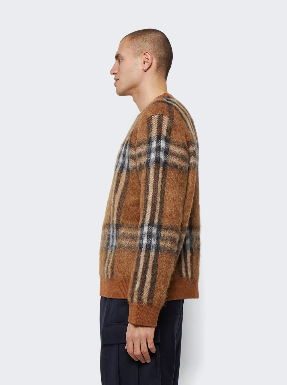 Denver Sweater Dark Birch Brown Check - 4