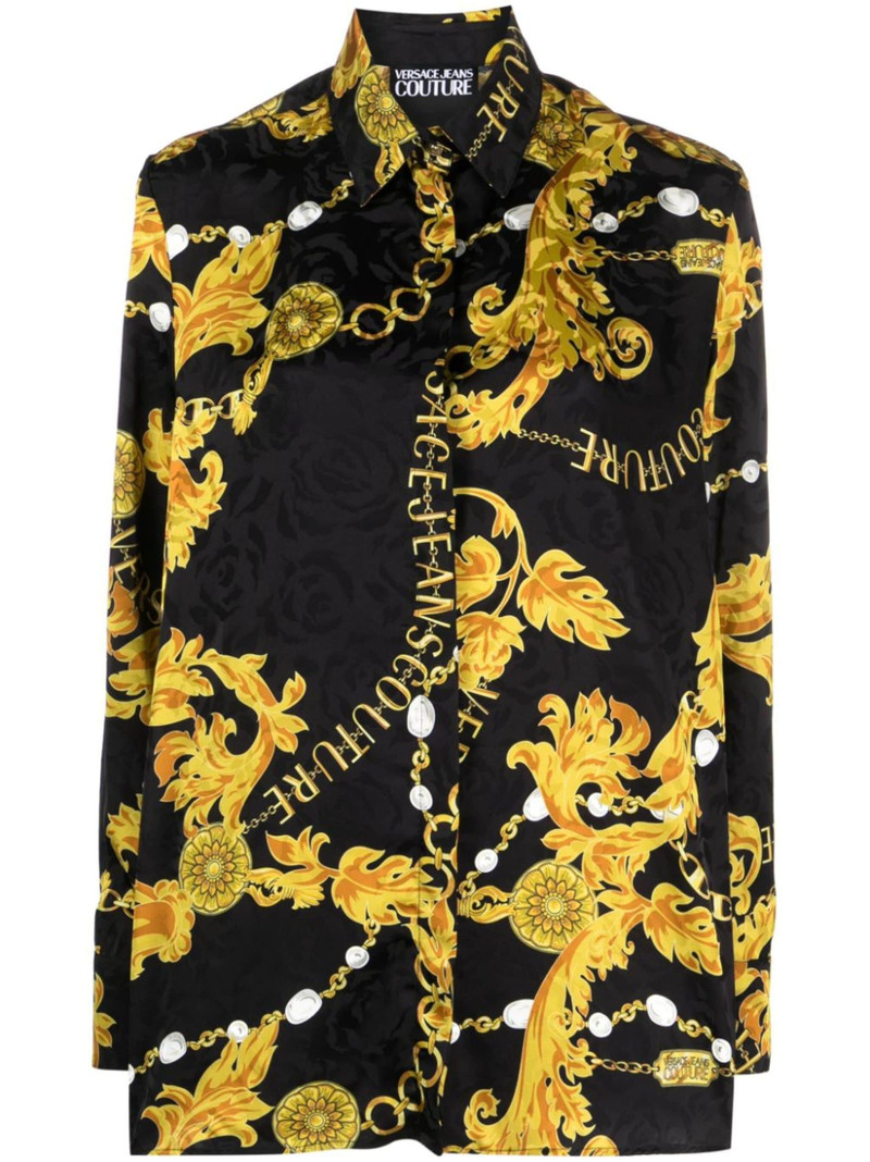 Chain Couture-print long-sleeve shirt - 1