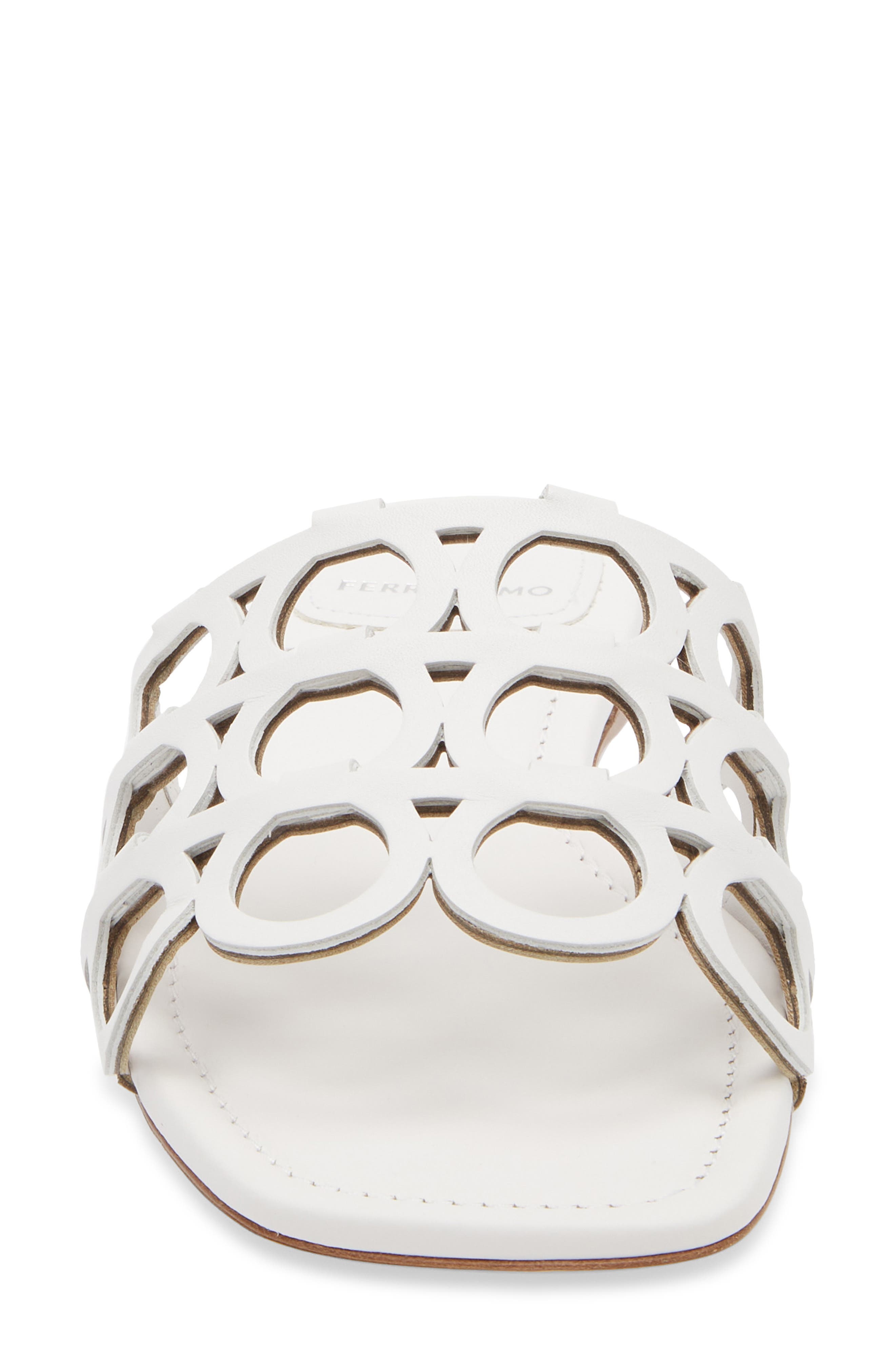 FERRAGAMO Erne Slide Sandal in Optic White at Nordstrom - 4