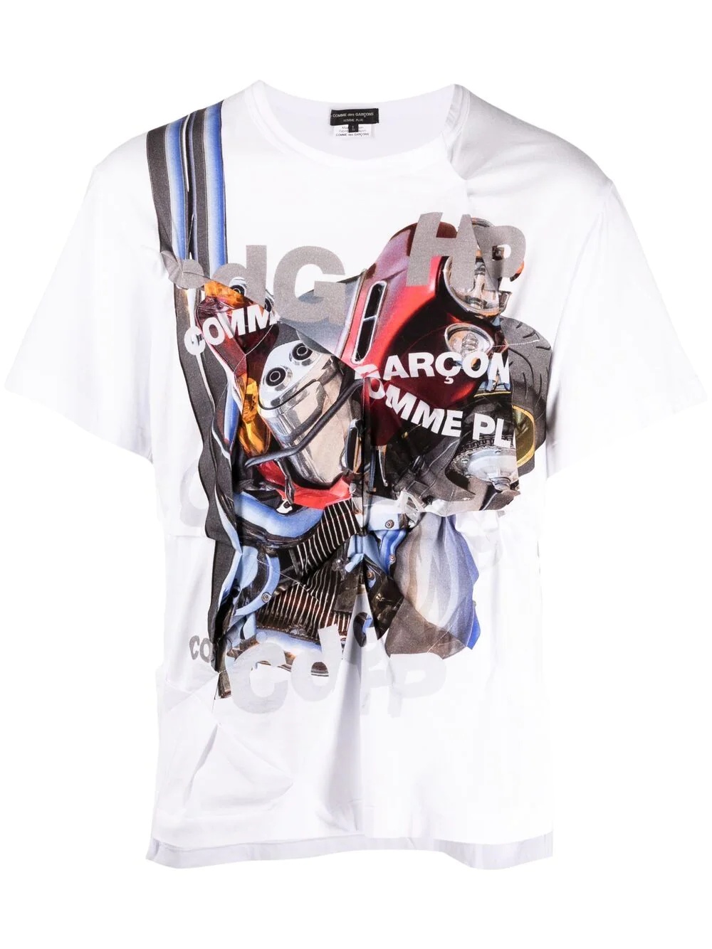 folded graphic-print T-shirt - 1