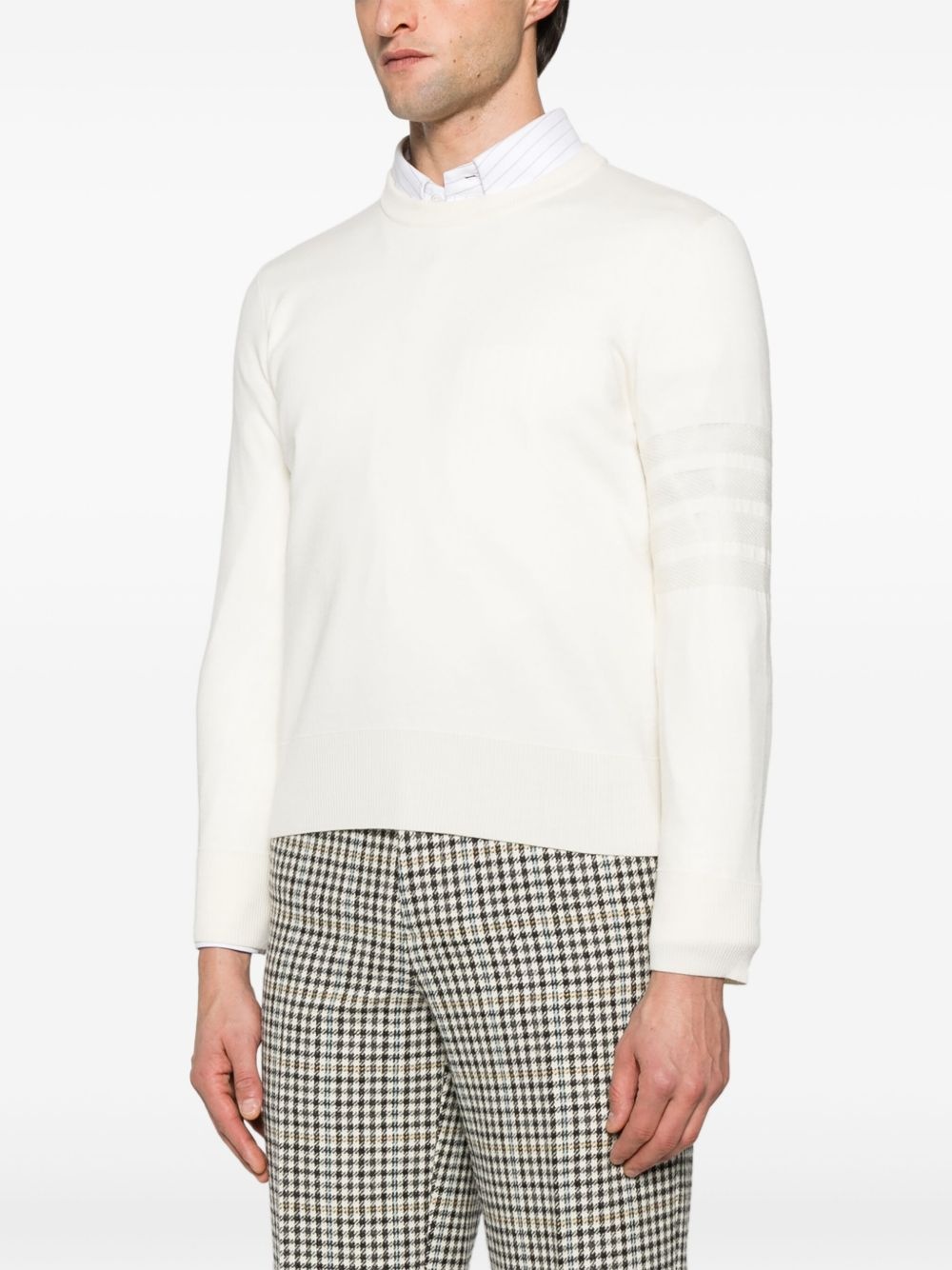 4-Bar stripe crew-neck sweter - 3