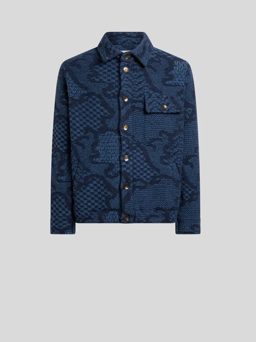 PATTERNED WOOL-BLEND OVERSHIRT - 1