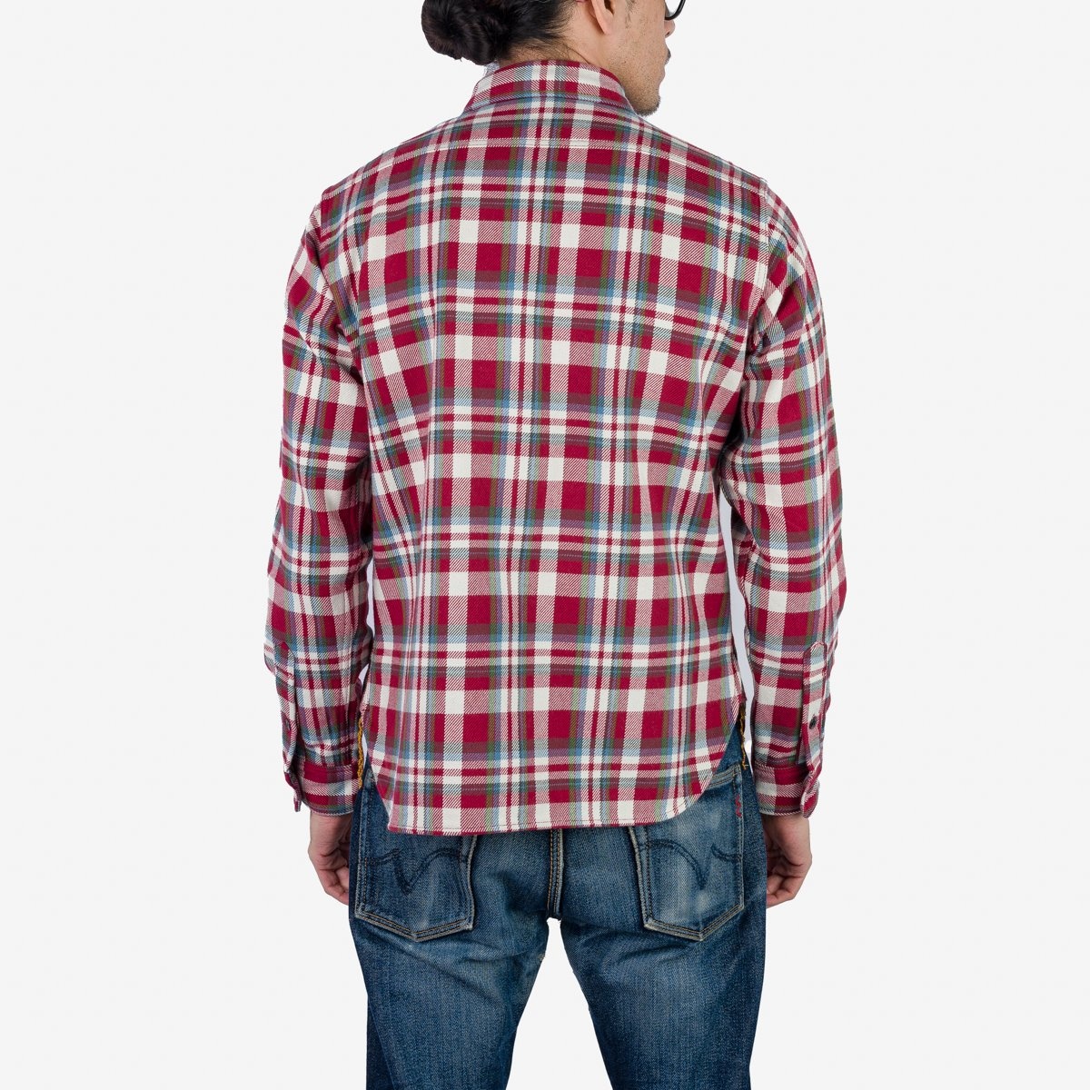 IHSH-371-RED Ultra Heavy Flannel Crazy Check Work Shirt - Red - 4