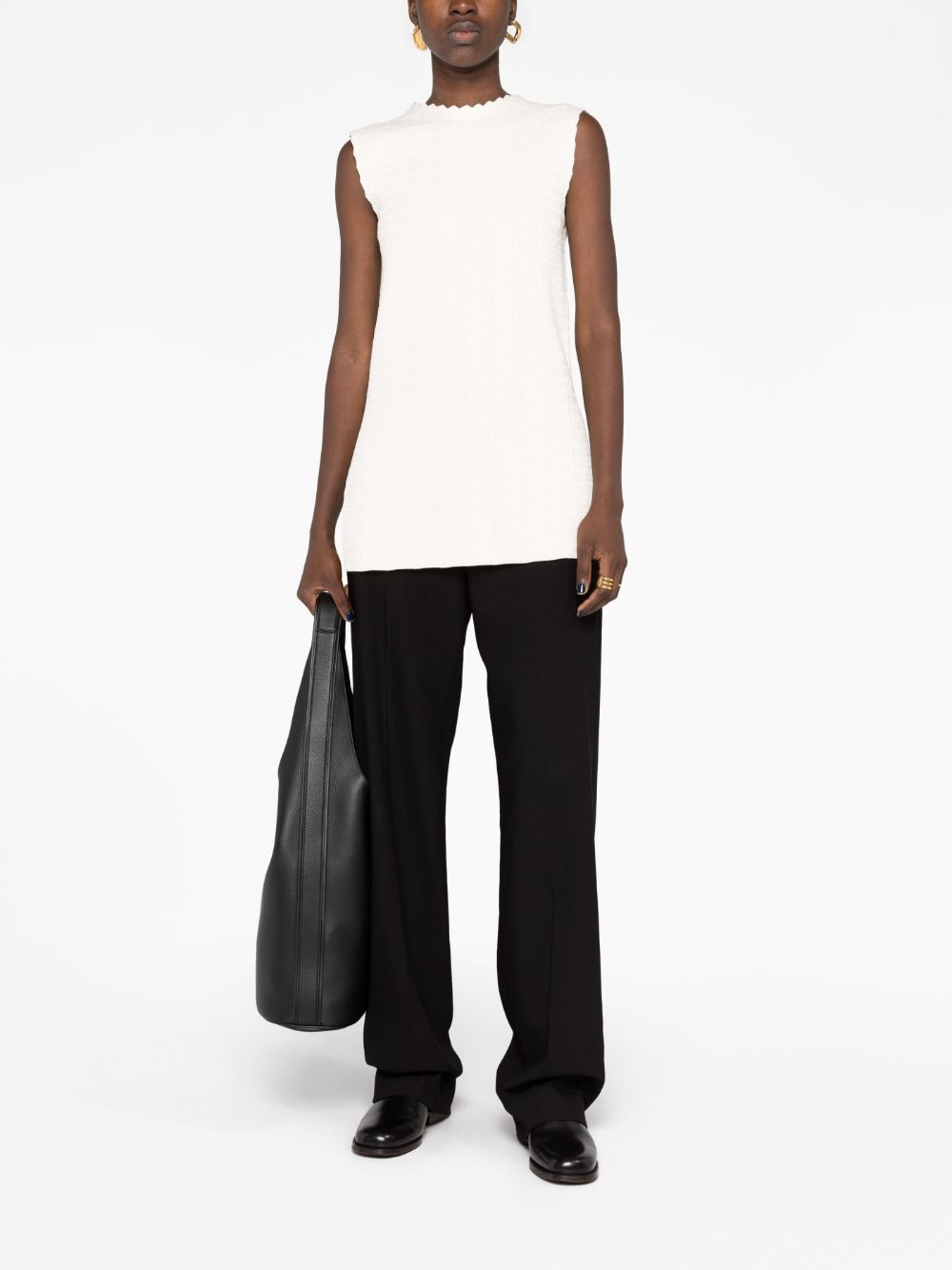 sleeveless knitted top - 2
