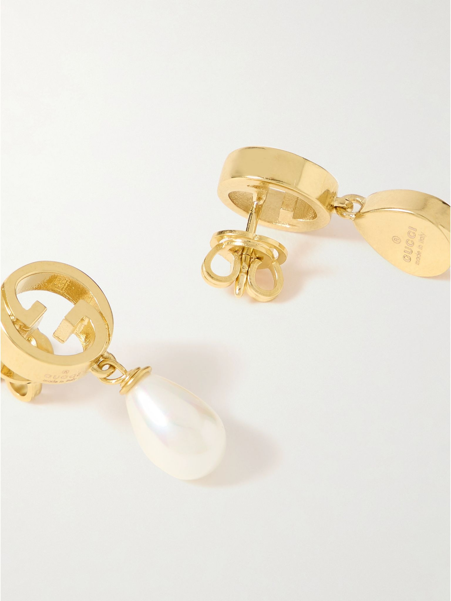 Blondie gold-tone, faux pearl and crystal earrings Gold - 3