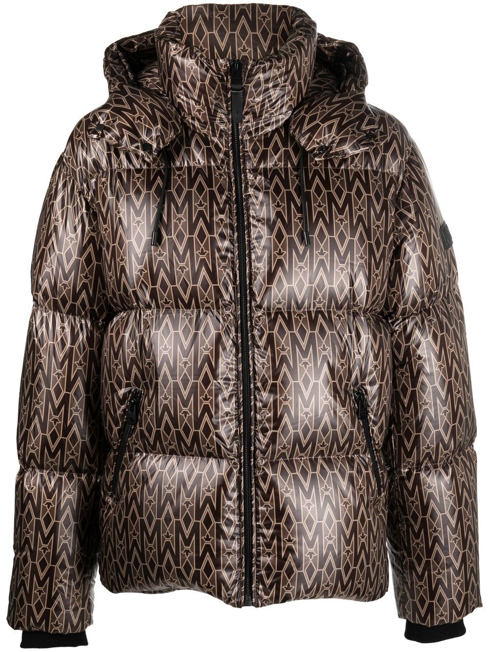 Kent monogram-print padded coat - 1