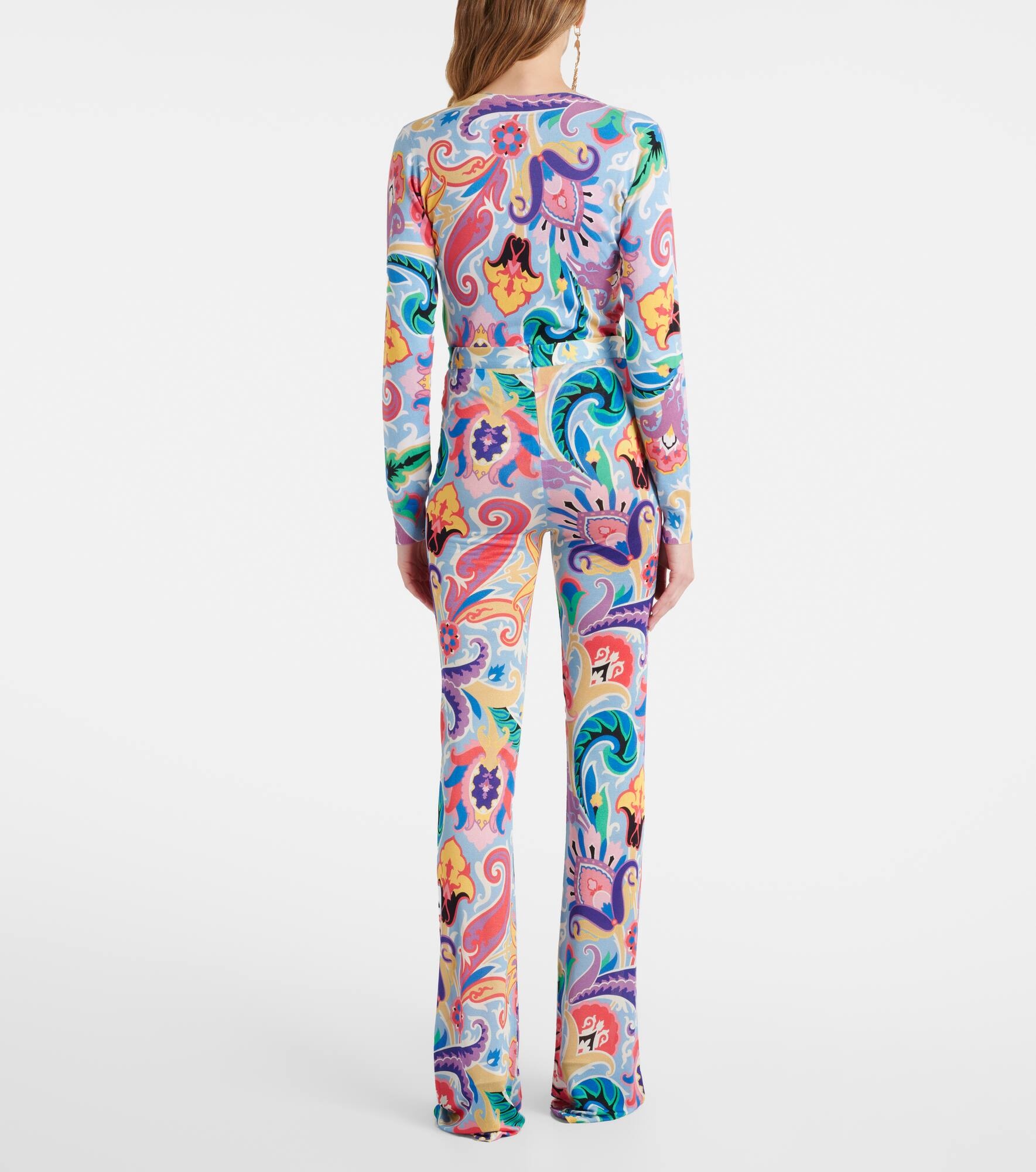 Paisley high-rise flared pants - 3
