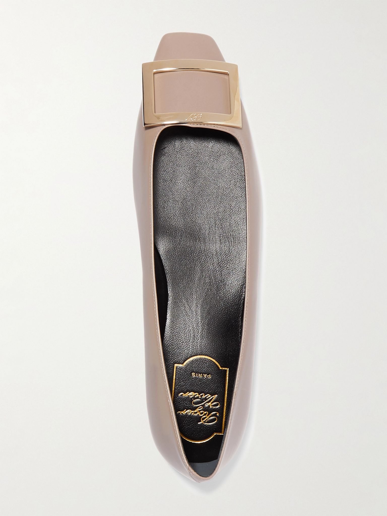 Quadrata Trompette embellished leather ballet flats Taupe - 5