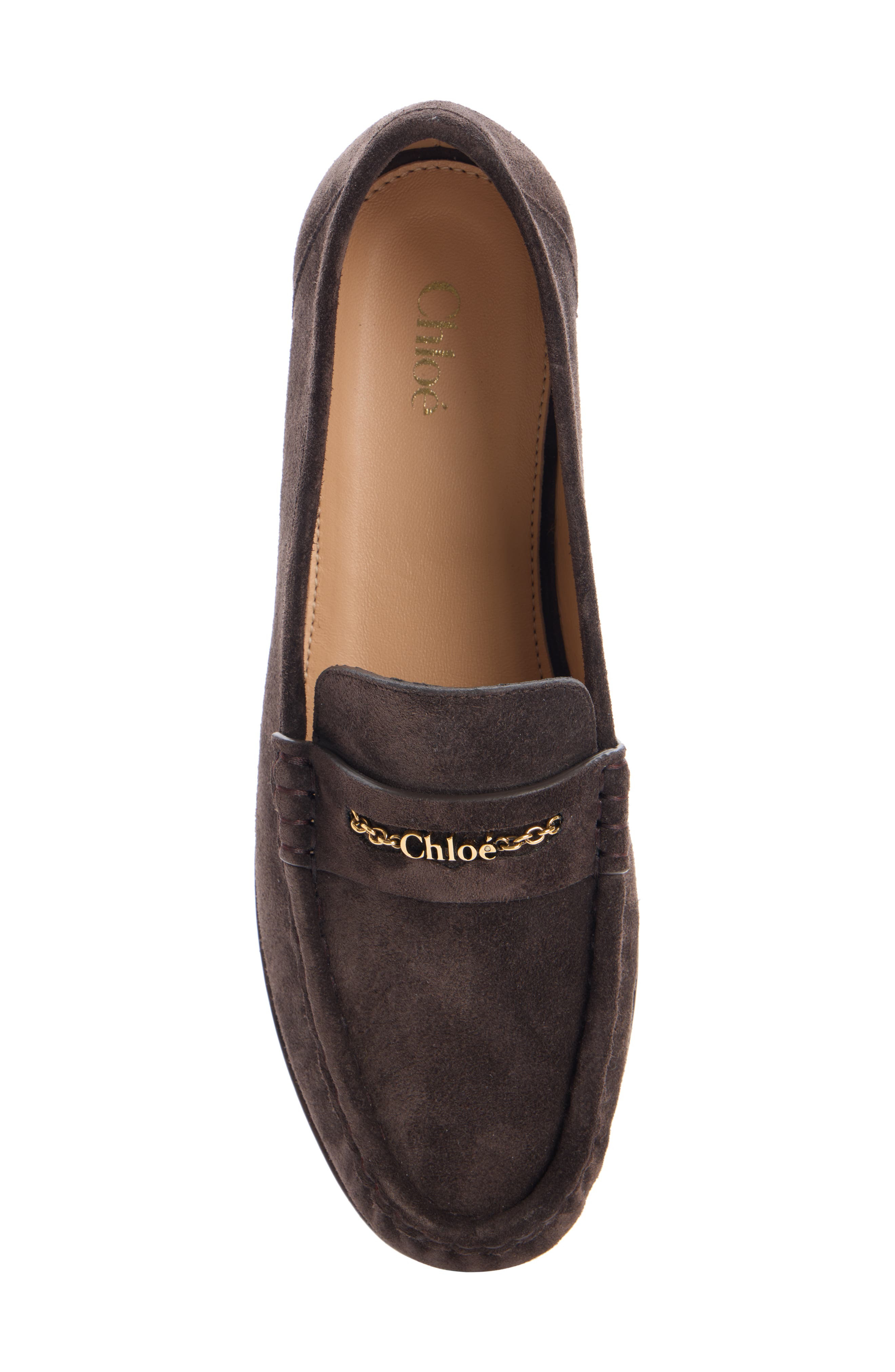 Chloé Logo Penny Loafer in Burnt Wood at Nordstrom - 4