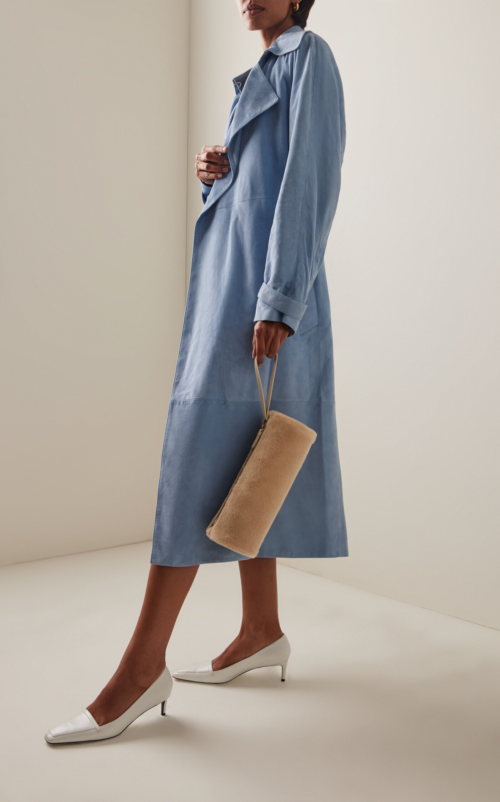 Silo Shearling Clutch white - 2
