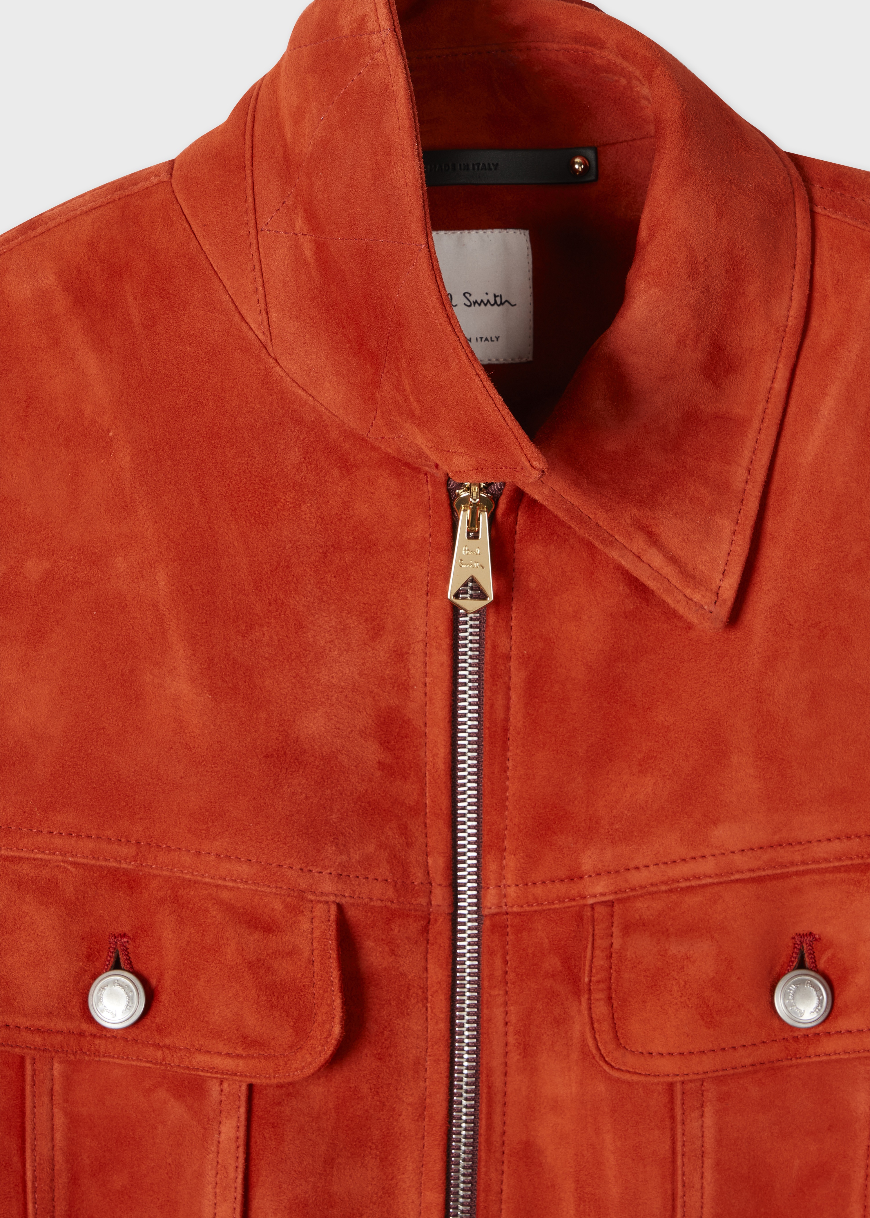 Burnt Orange Suede Trucker Jacket - 2