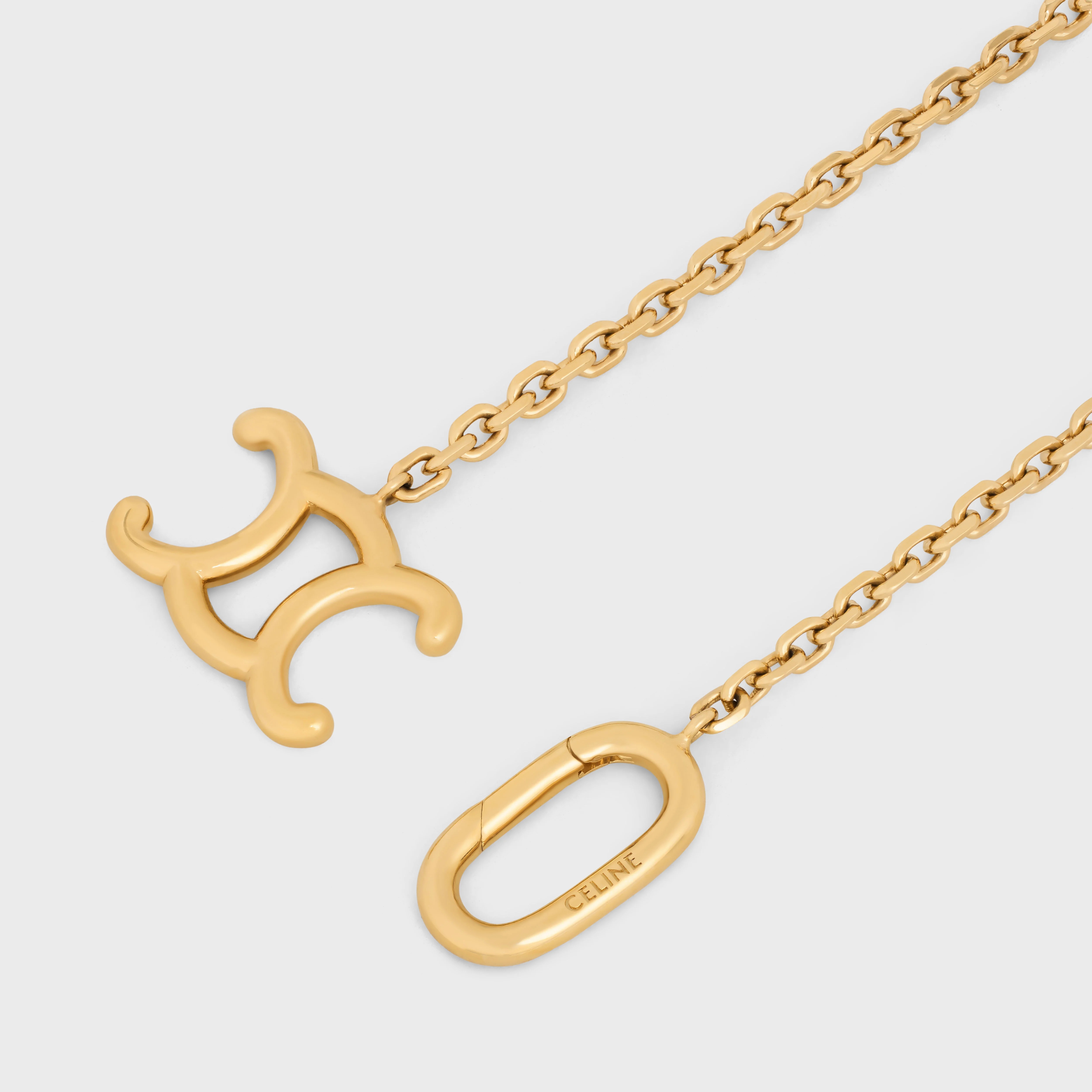 【CELINE 】 Triomphe lock necklace in brass with gold finish CELINE Triomphe Lock Necklace in Brass with Gold Finish