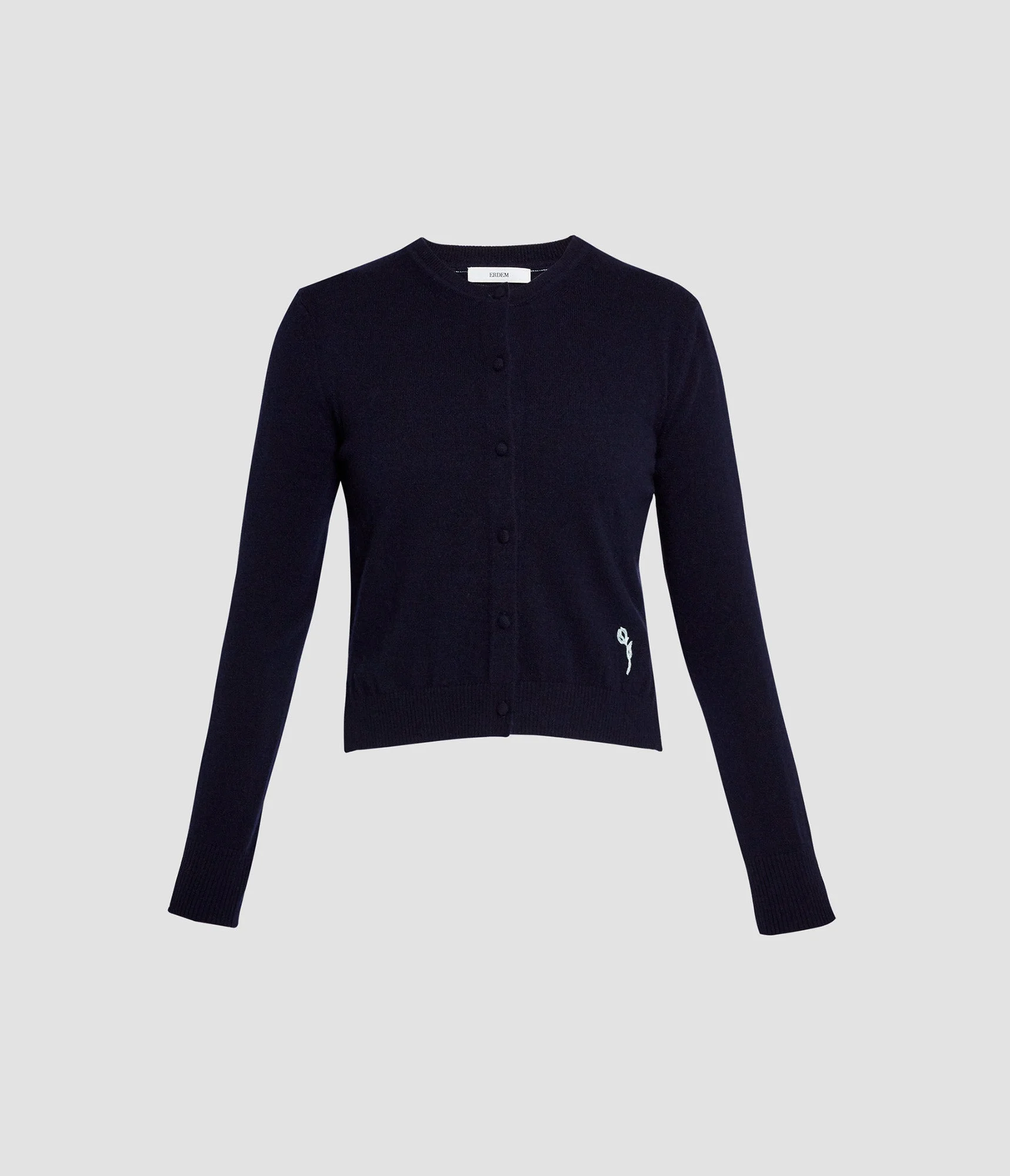 CASHMERE CREW NECK CARDIGAN - 1