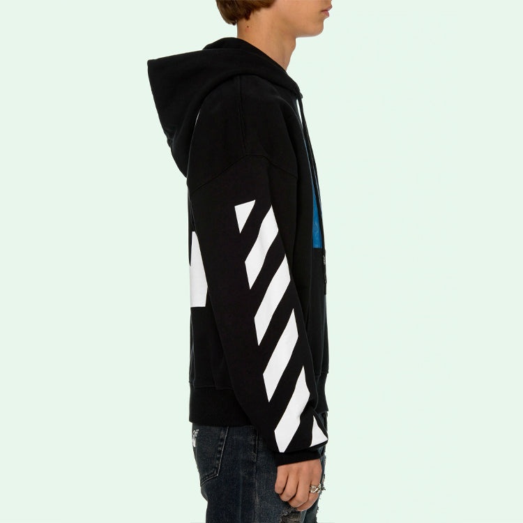 Off-White Blue Monalisa Over Hood 'Black' OMBB037R21FLE0011001 - 4
