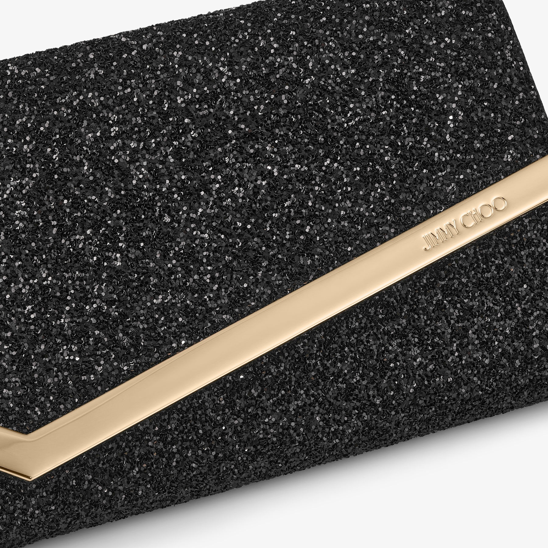 Emmie
Black Glitter Fabric Clutch Bag - 4