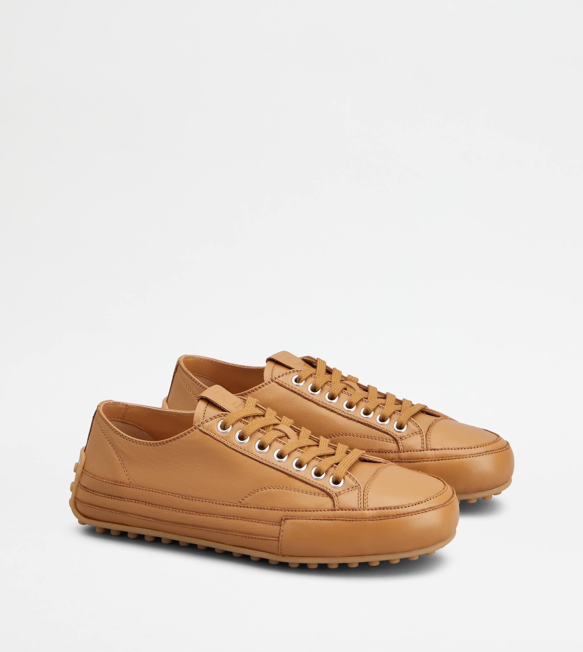 SNEAKERS IN LEATHER - BROWN - 2