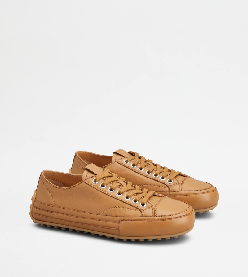 SNEAKERS IN LEATHER - BROWN 2