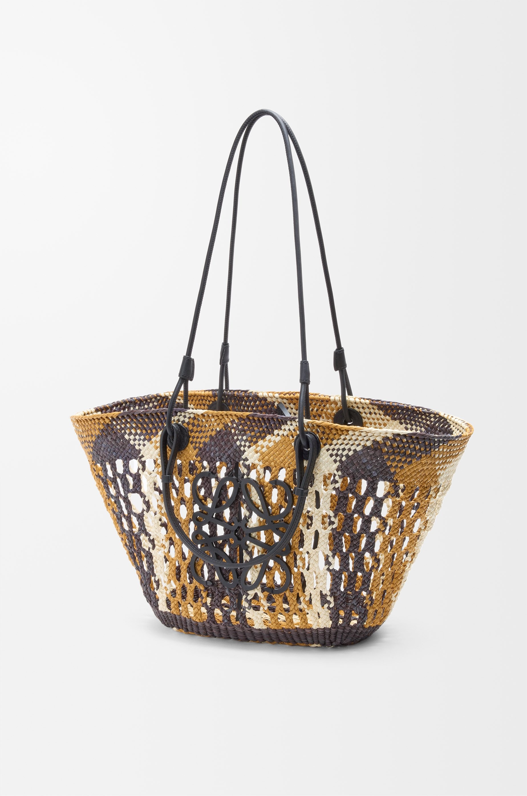 Medium Anagram basket in iraca palm and calfskin - 4