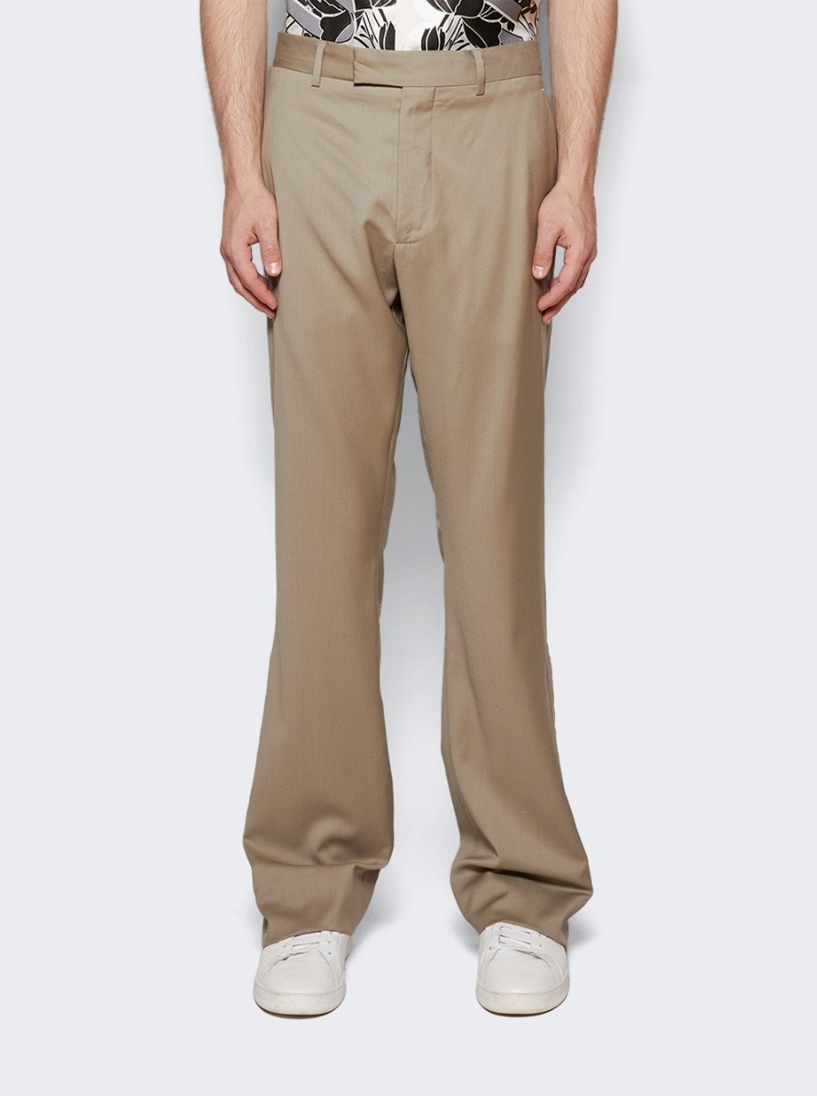 Wool Kick Flare Pant Khaki - 3