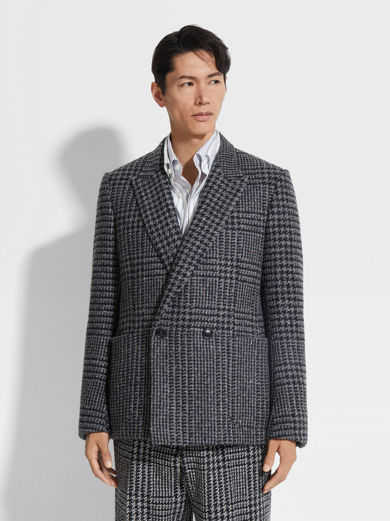 GREY AND BLACK WOOL AND CASHMERE JACKET 4