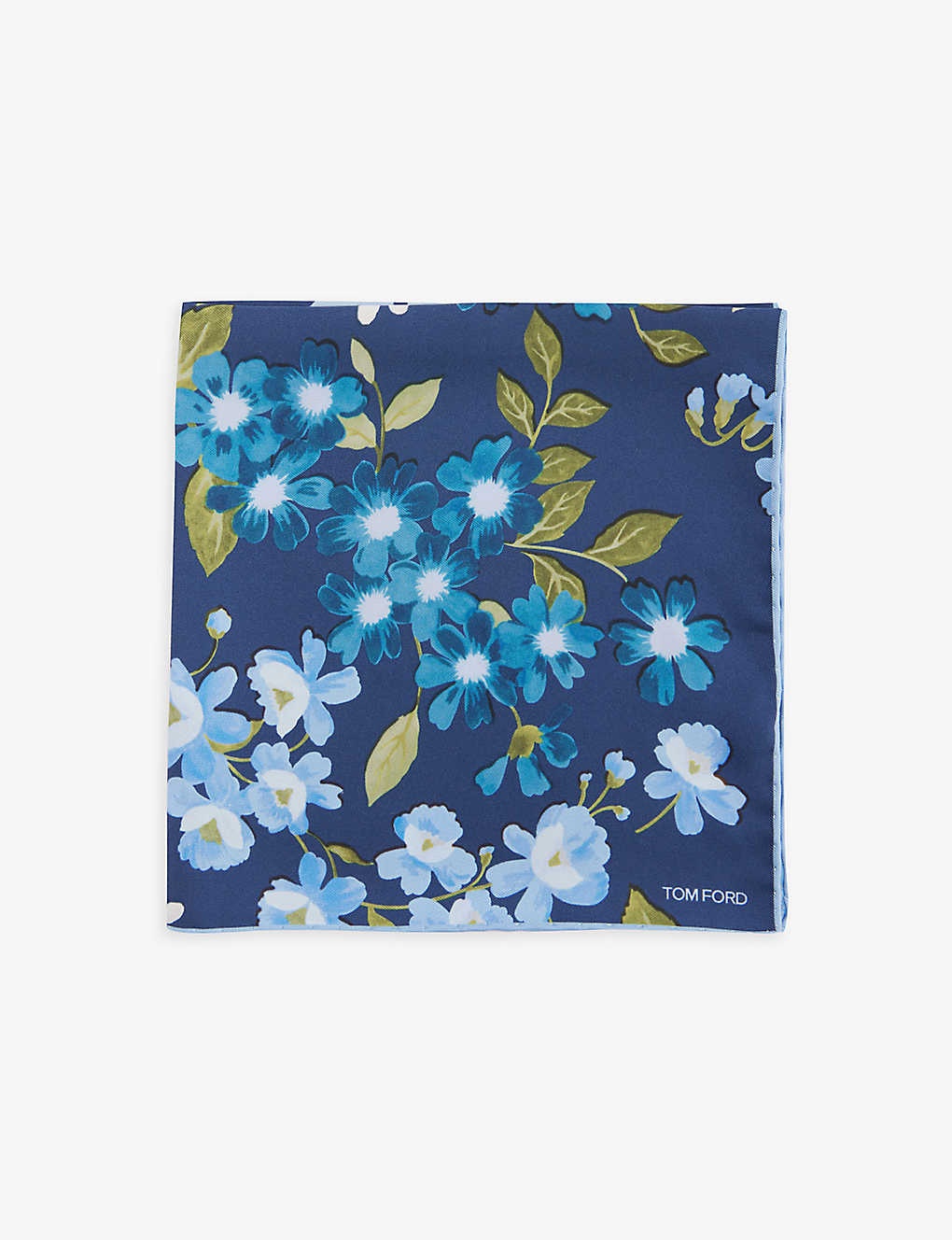 Floral-print silk pocket square - 1