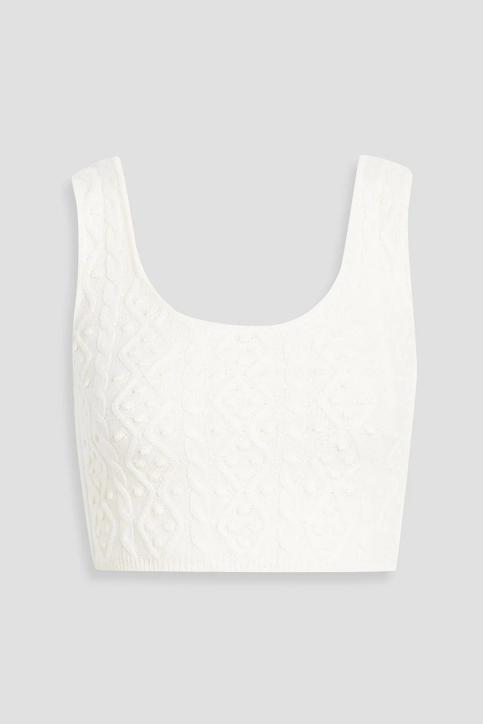 Iris cropped cable-knit wool and cashmere-blend tank - 1