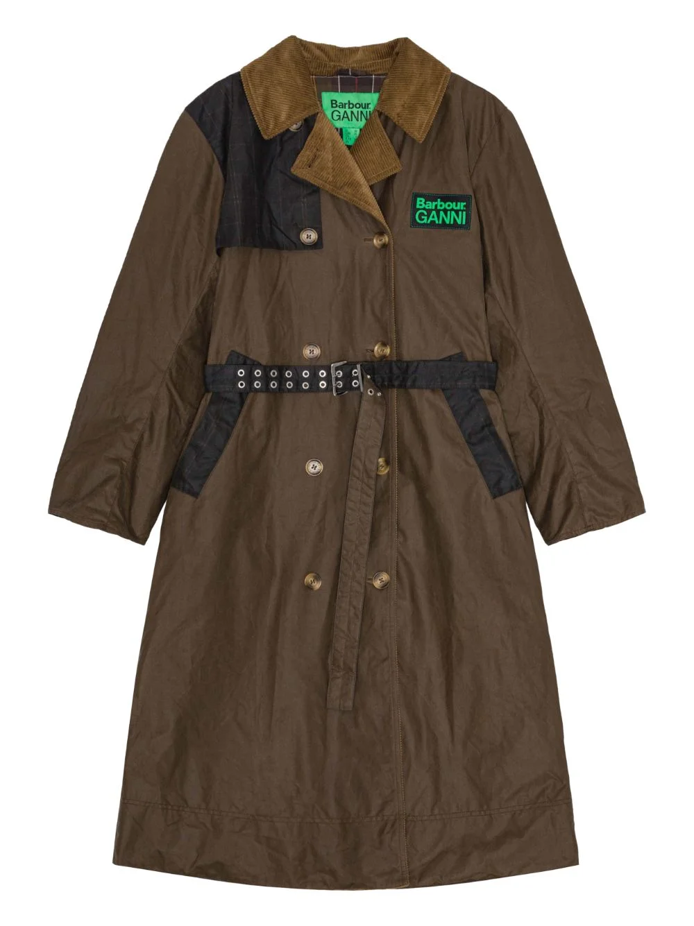 x Barbour buttoned belted coat - 1