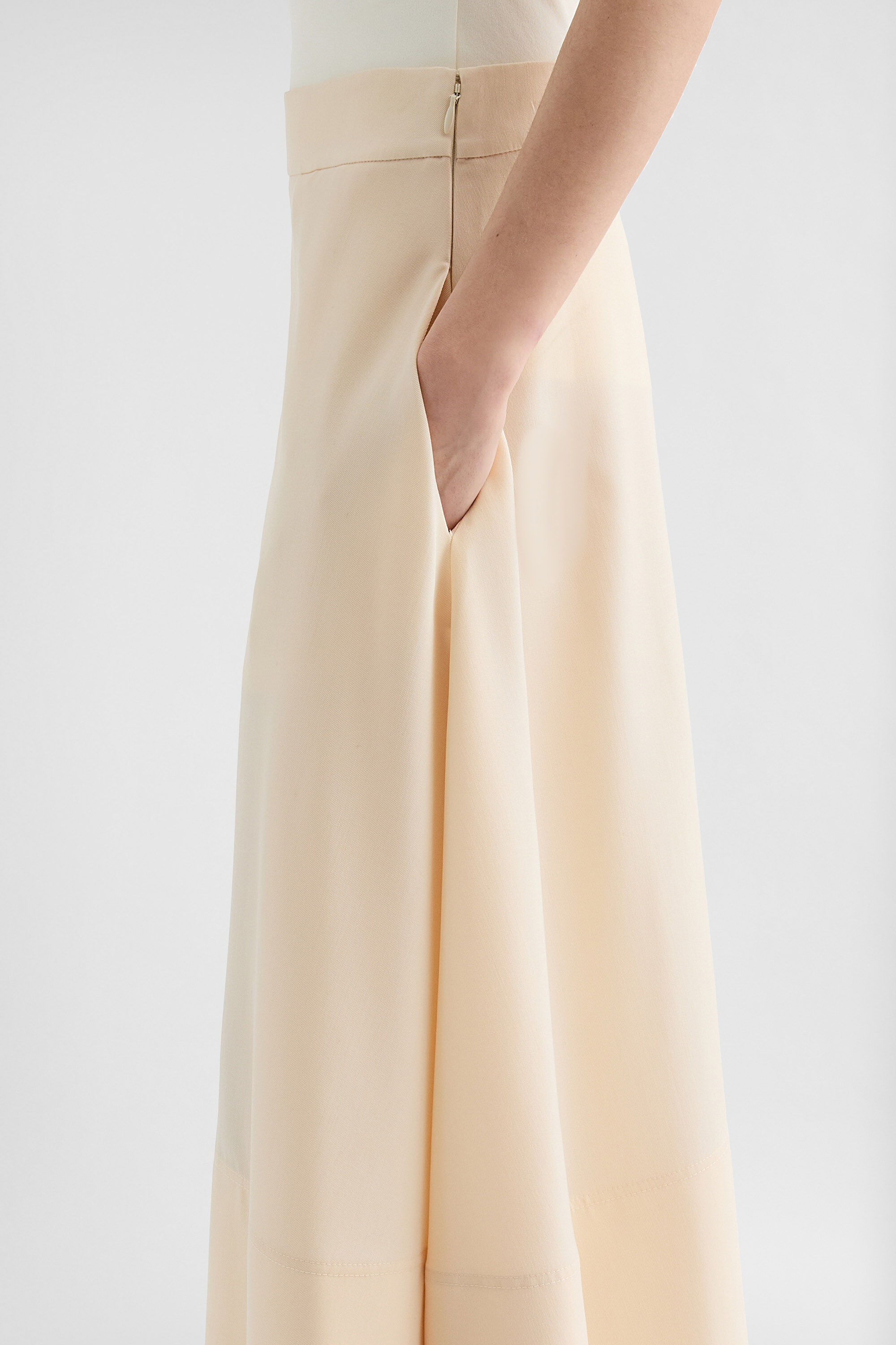 Lightweight Wool Gabardine Asymmetrical Skirt - 5
