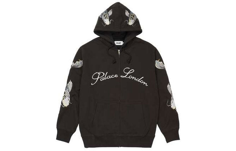 Palace FW21 Carp Zip Hood Jacket 'Black' P21CS064 - 2