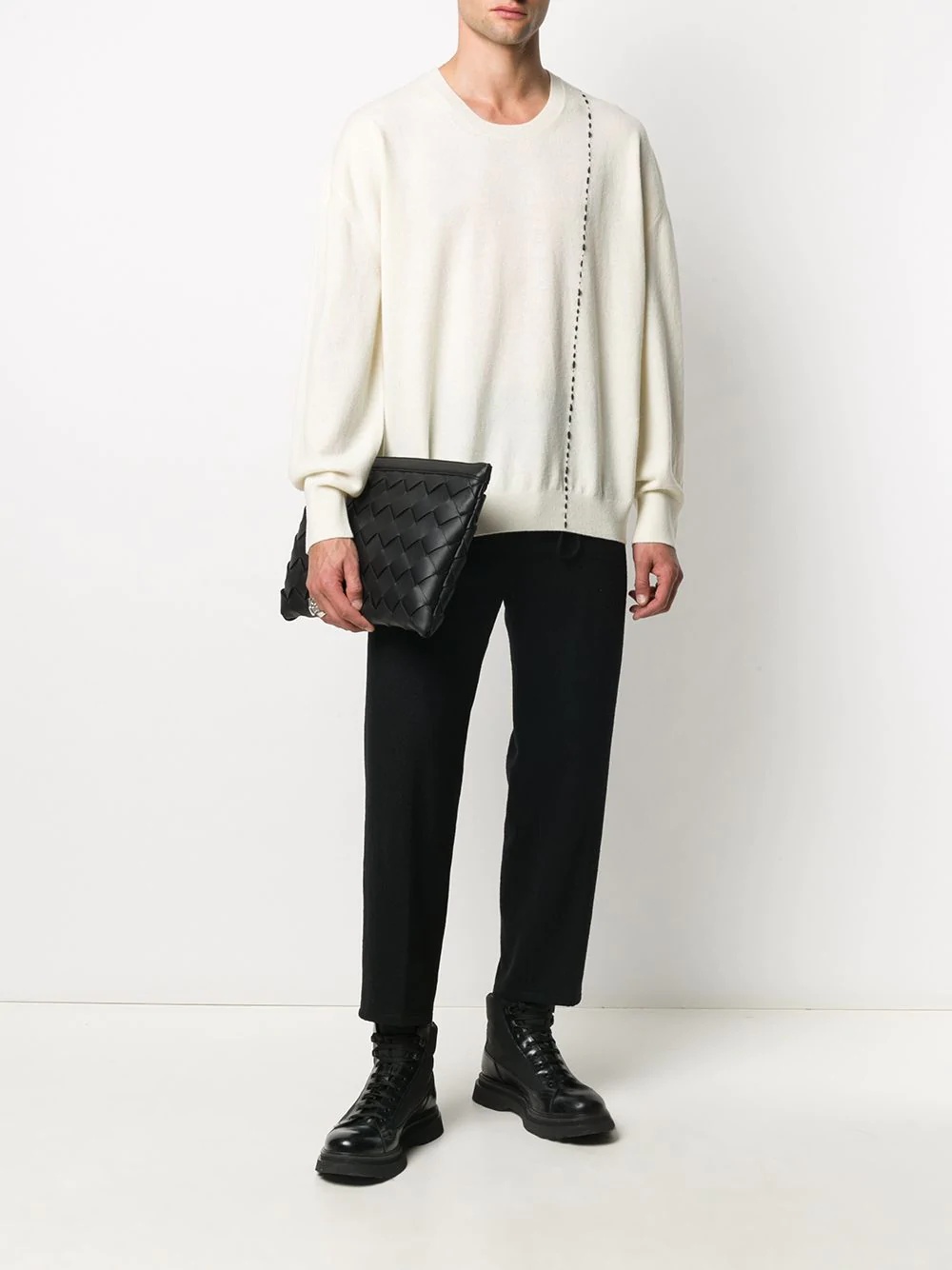 contrast-stitch jumper - 2