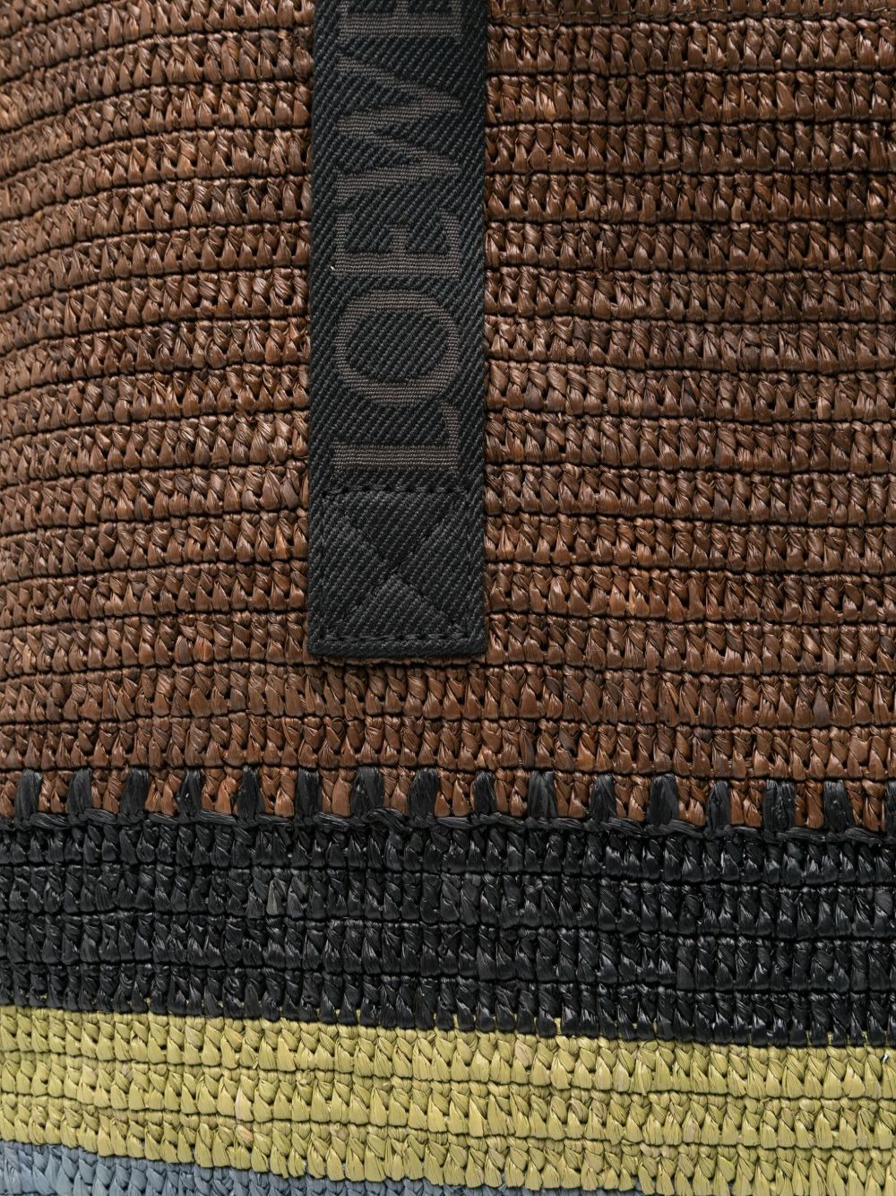Fold Shopper raffia-weave logo tote bag - 4