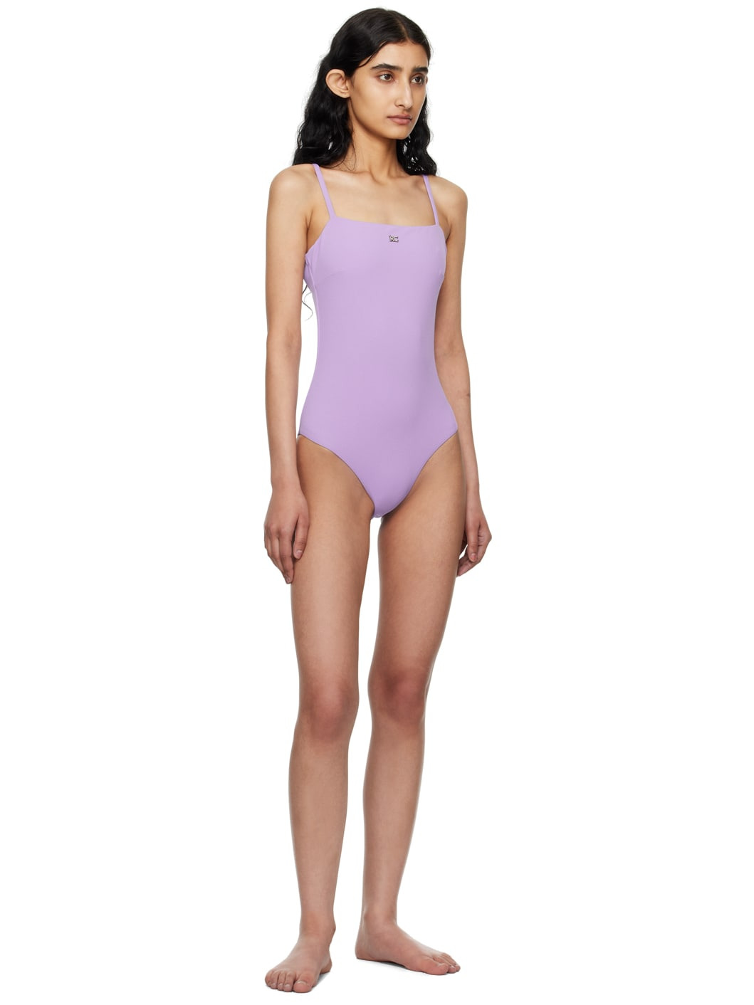 Purple Square Neck Swimsuit - 4