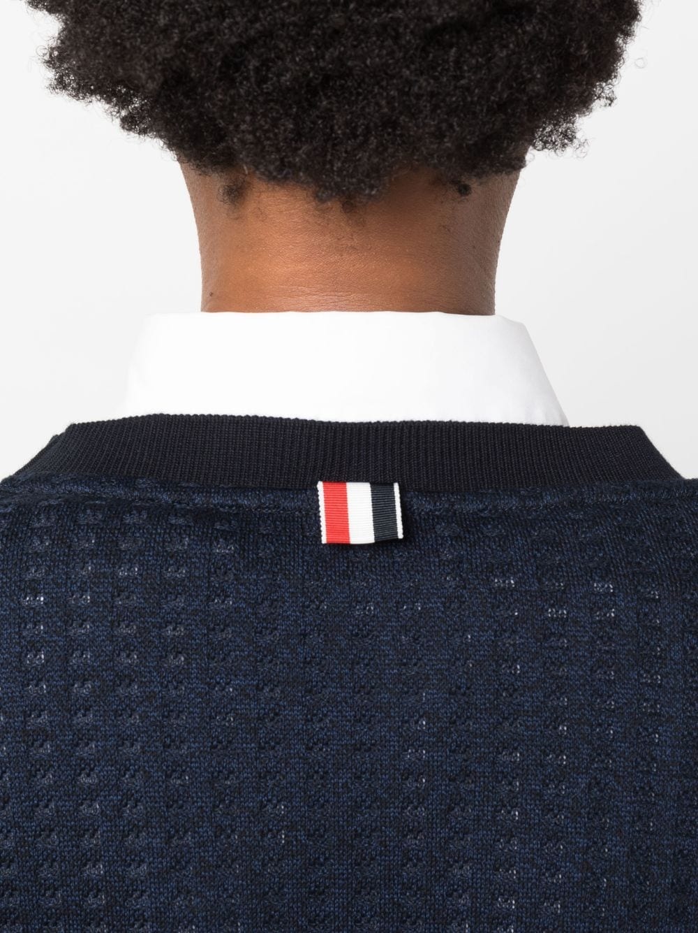 checkered jacquard cropped cardigan - 5