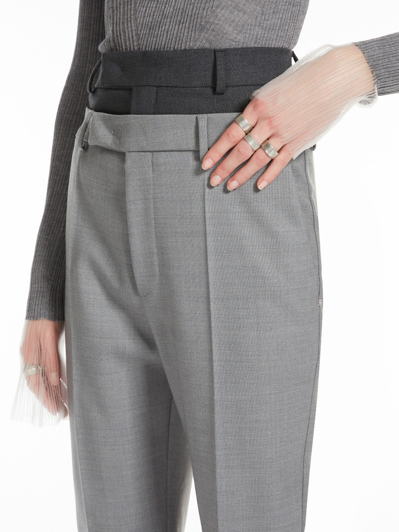 LINCE Flared trousers with a branded double belt 5