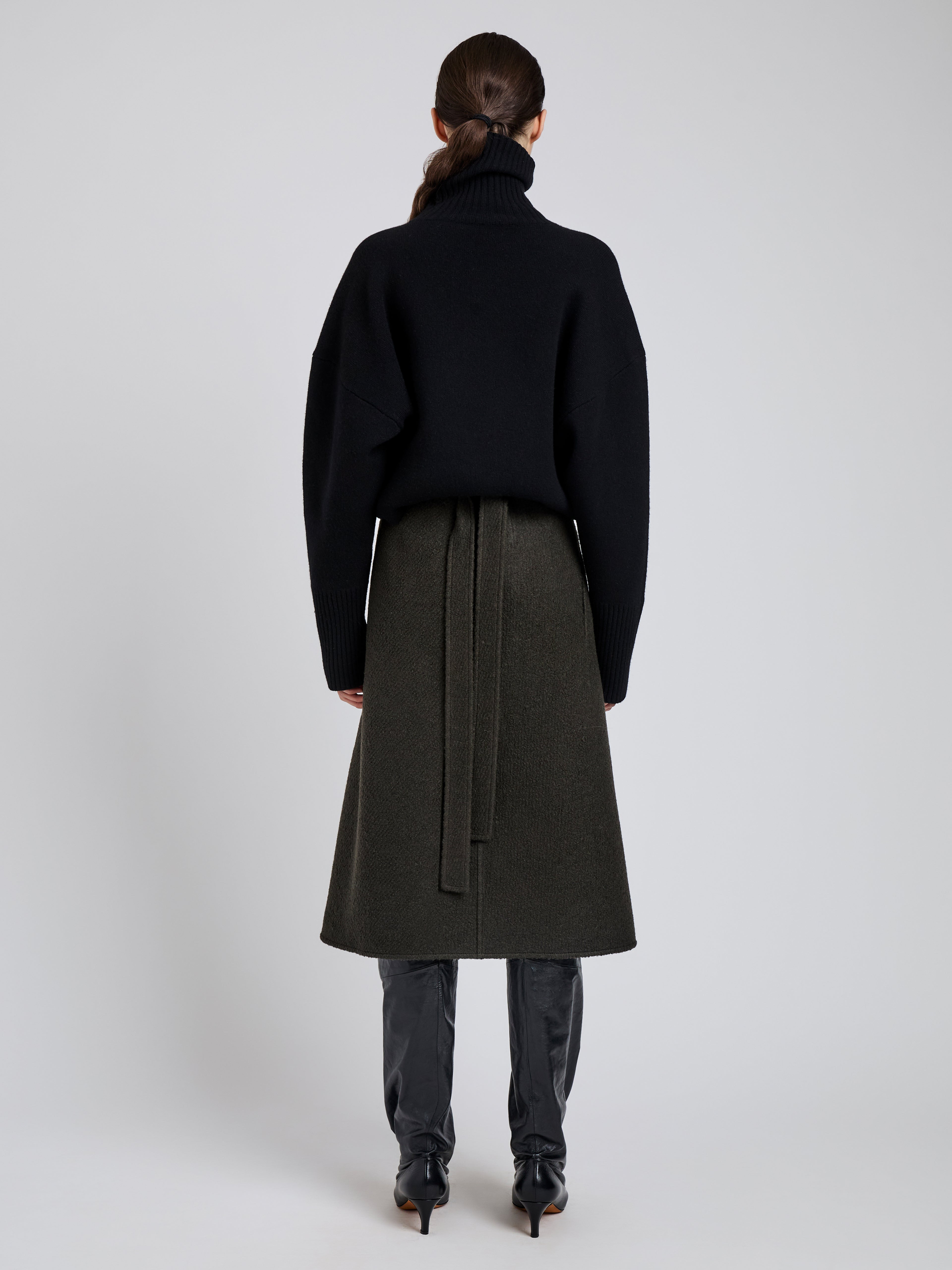 Bodhi Skirt in Boucle Twill Suiting - 4
