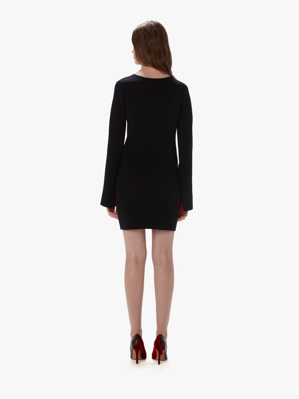 CONTRAST CUFF FITTED DRESS - 3