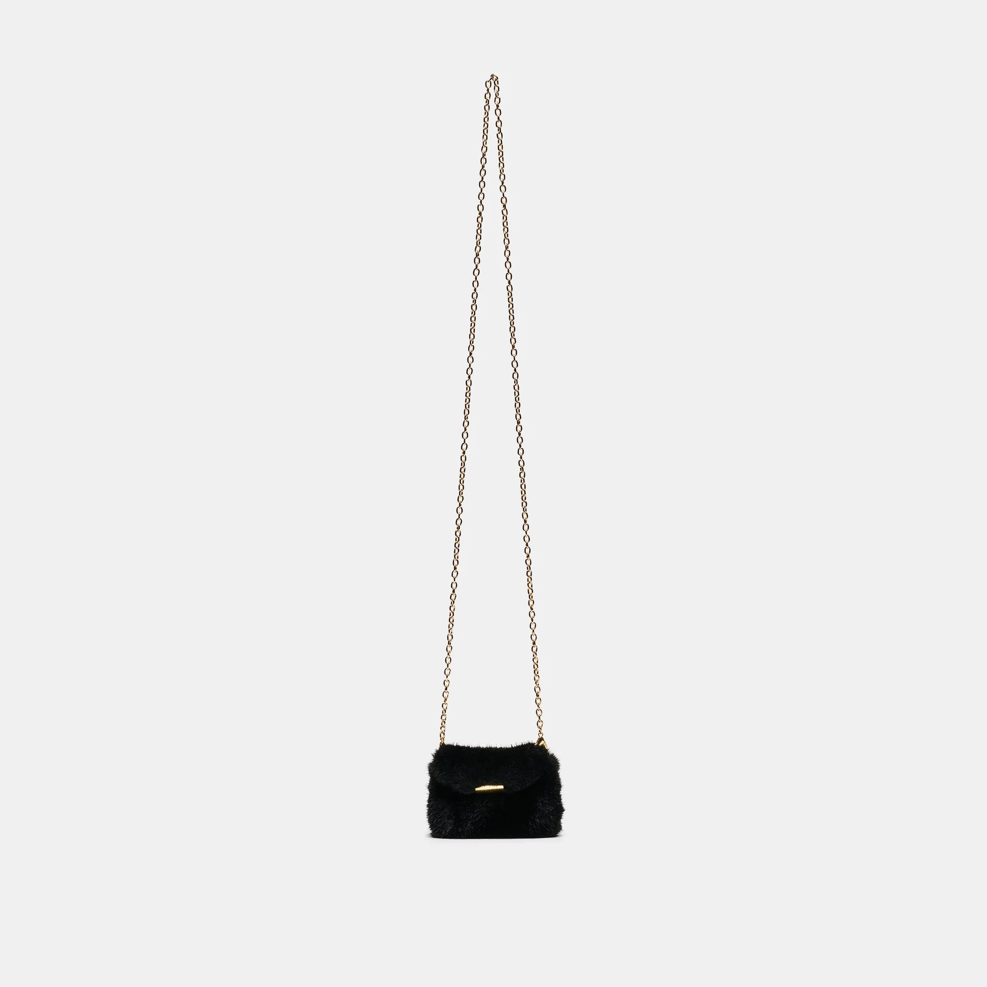 BRINDI CROSSBODY WALLET BLACK FAUX FUR - 1