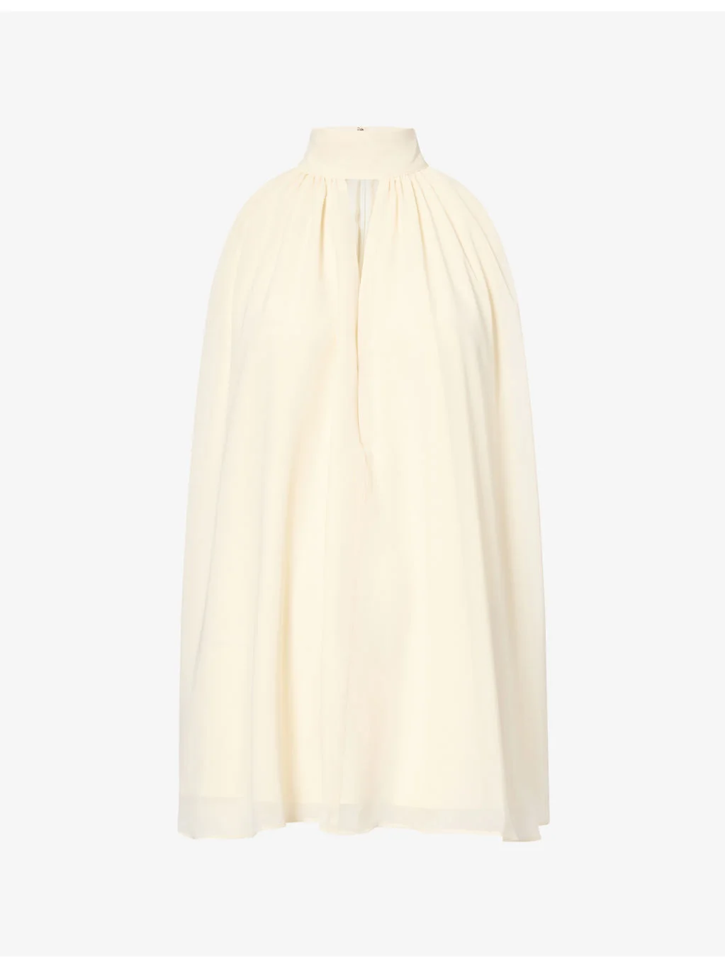 Halterneck Front-Slit Chiffon Top - 1