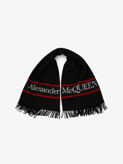 Alexander McQueen Alexander Mcqueen Selvedge Blanket Scarf in Black outlook