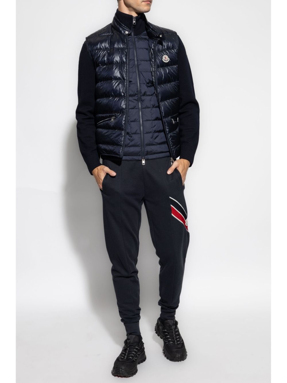 Gui logo-patch puffer gilet - 2