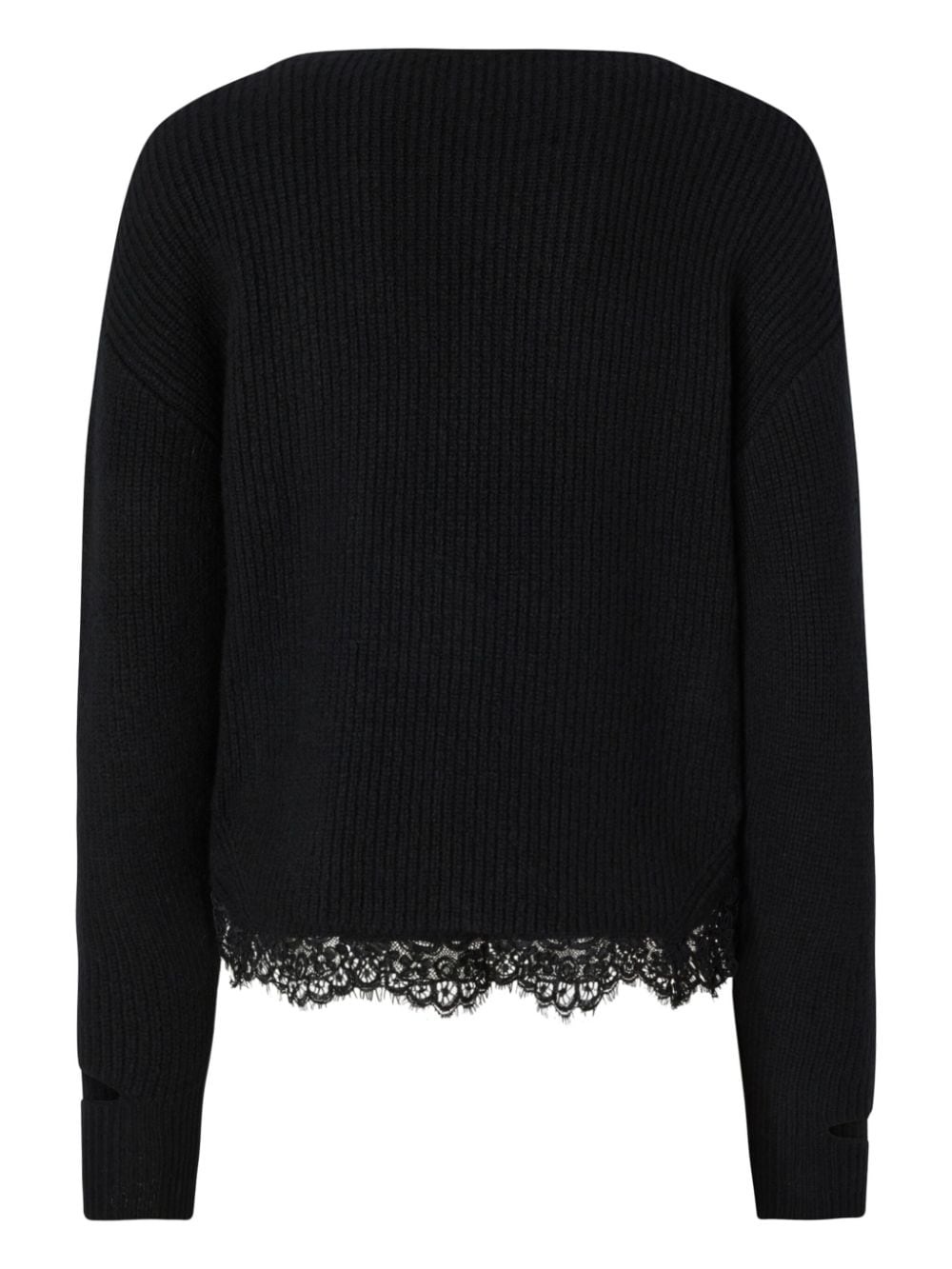 lace-trim sweater - 2