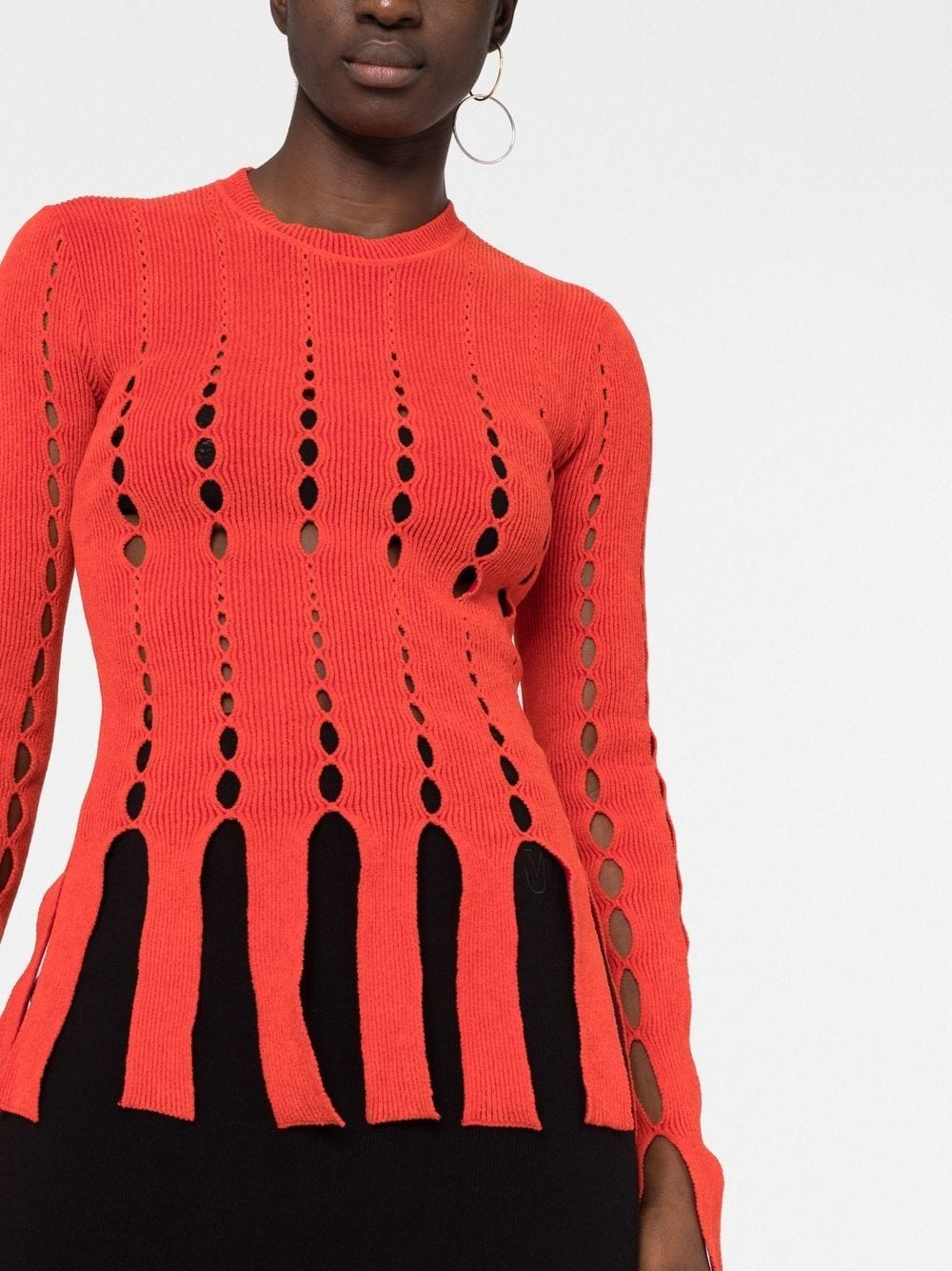 cut-out knitted top - 3