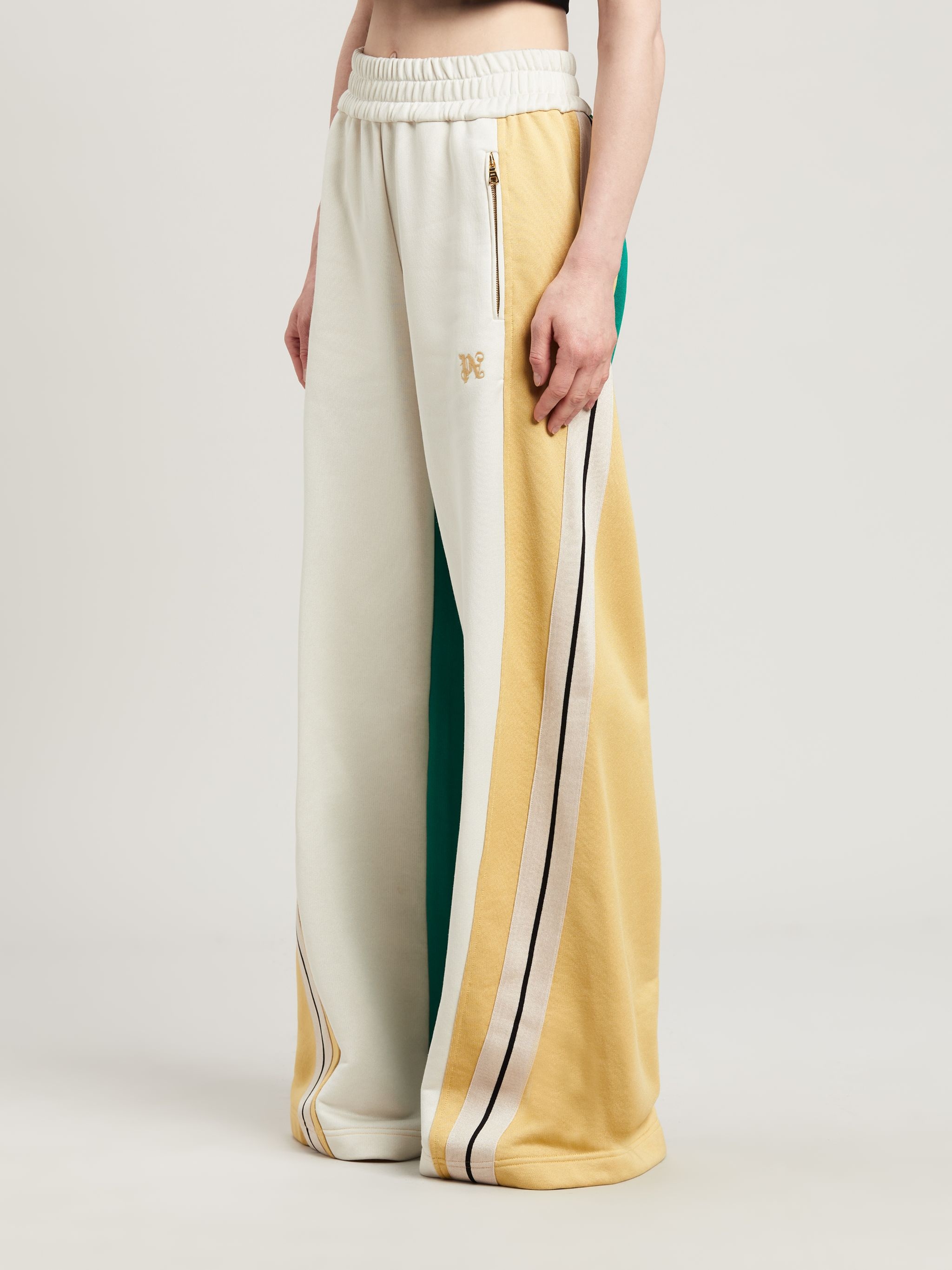 Monogram Colorblock Wide Track Pants - 4