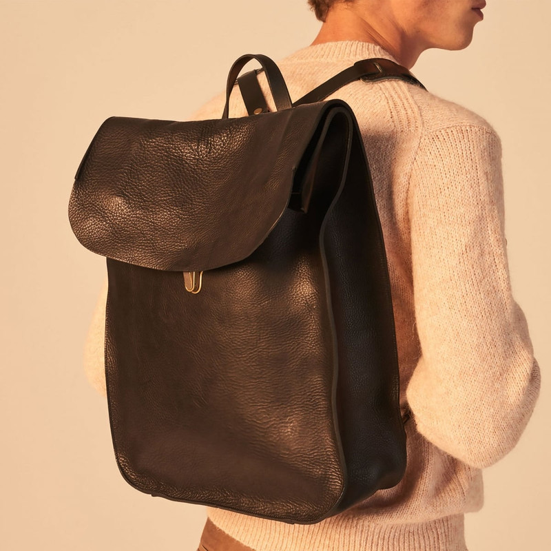 ARLO LEATHER BACKPACK - BLACK 5