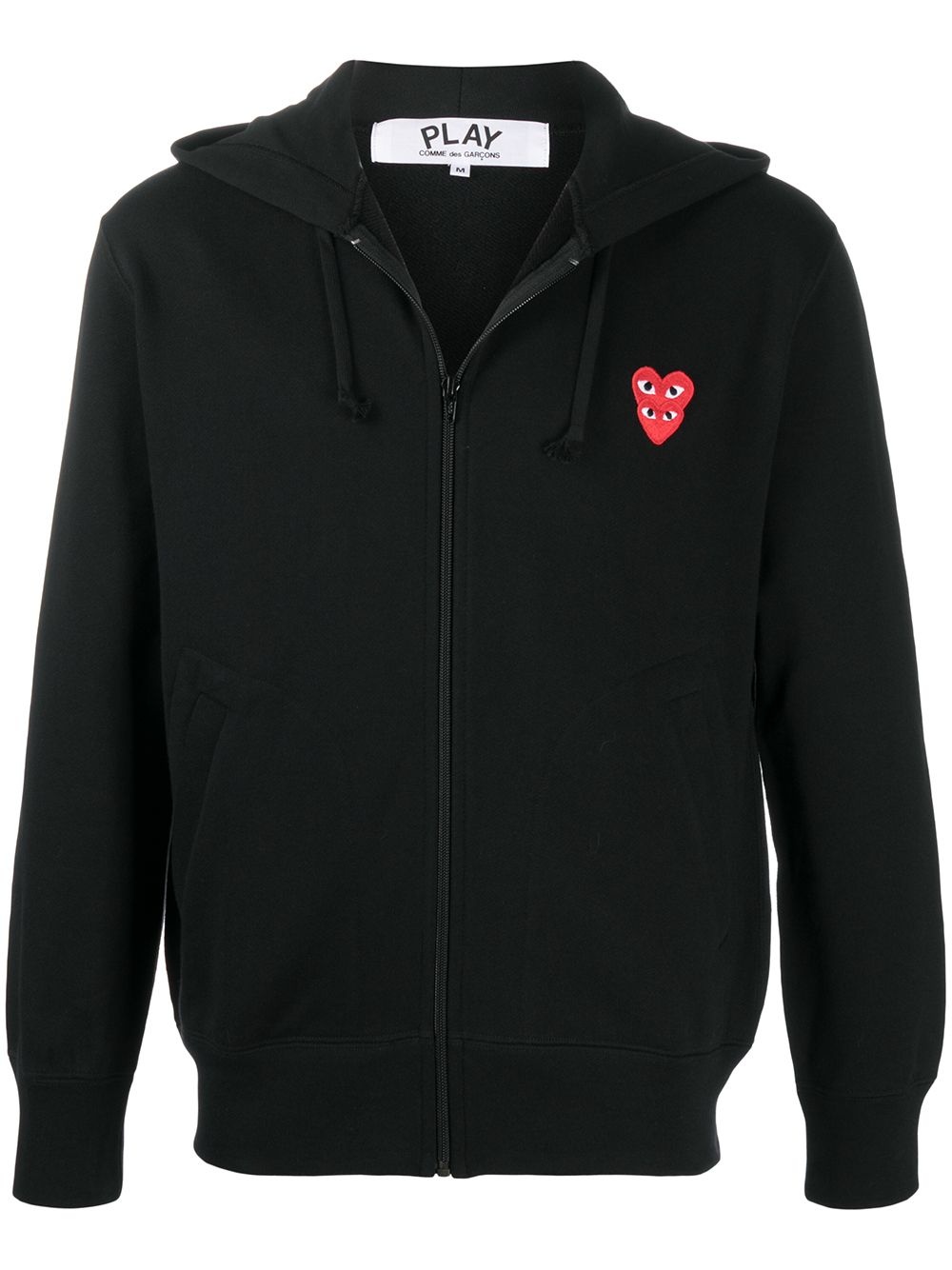 heart-embroidered zip-up hoodie - 1