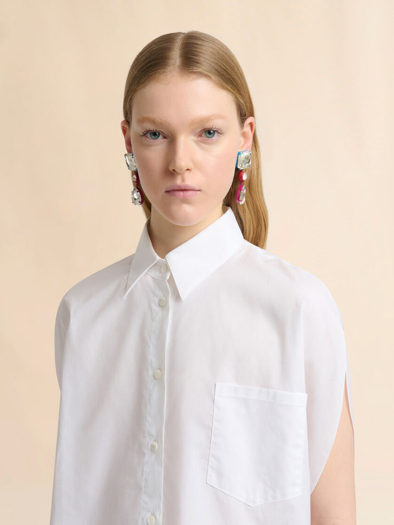 WHITE POPLIN SHIRT WITH CAPE SLEEVES 4