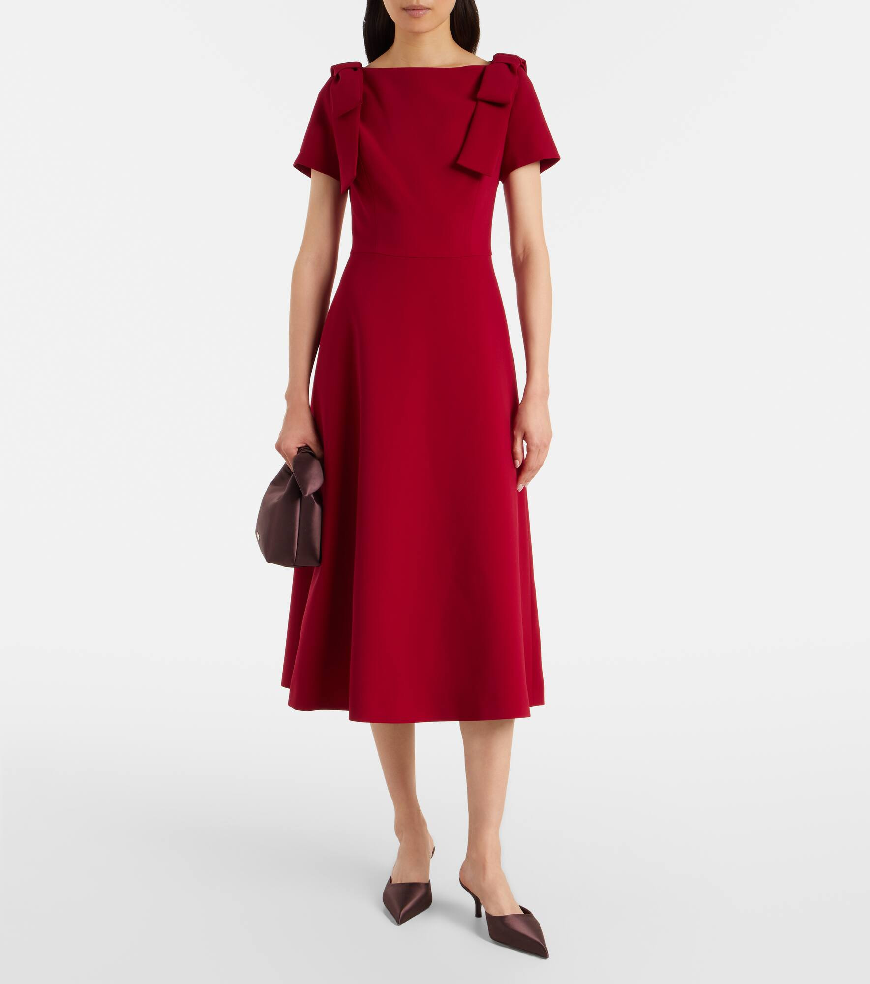 Bow-detail crêpe midi dress - 2