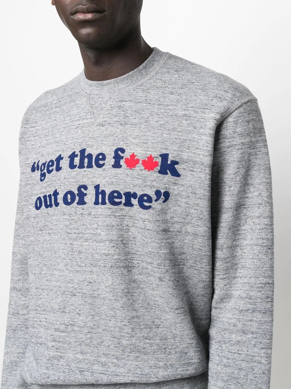 slogan-print mélange sweatshirt - 5